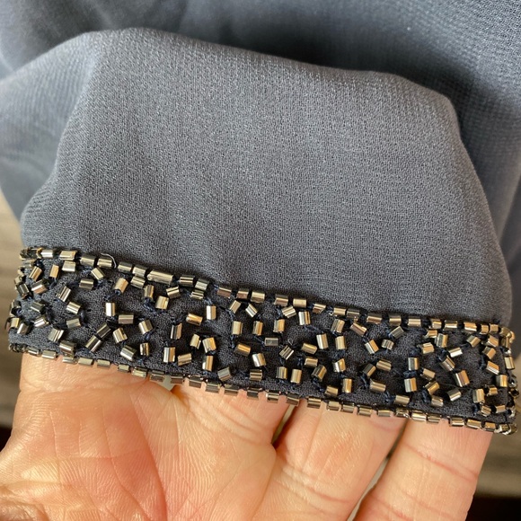 J Kara Gray Beaded Boat Neck Caplet Dress size 4 NWT Formal Mother of the Bride - Picture 10 of 14